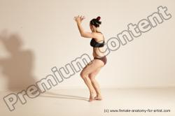 Underwear Martial art Woman White Moving poses Average long colored Dynamic poses Academic